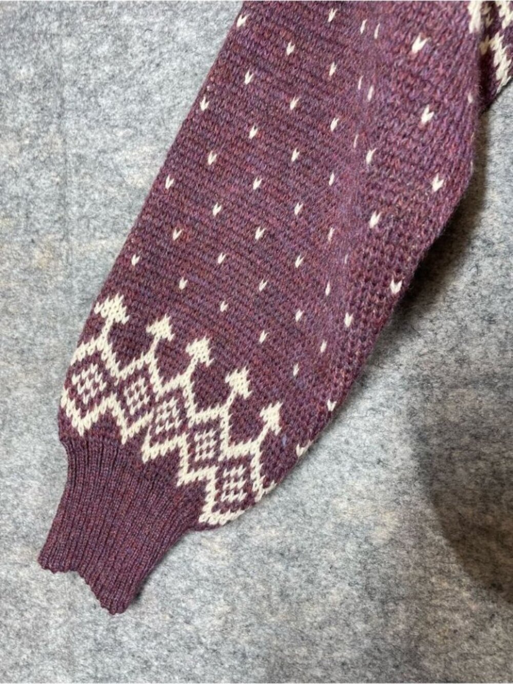 James Pringle Weavers Wool Cardigan Purple Nordic Fair Isle Cottagecore Medium - Picture 5 of 15